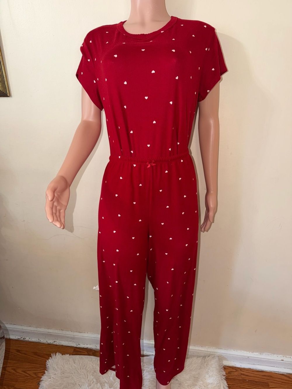 Red Heart Print Women's pijama long set